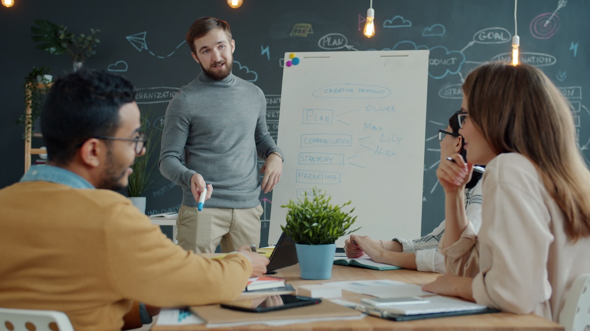 A reseller and client team reviewing a plan together
